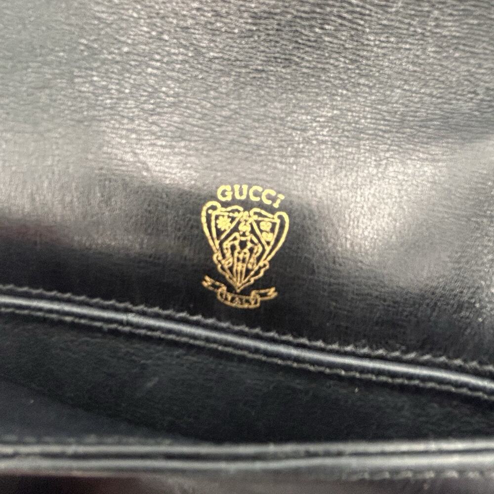 Vintage Gucci GG Blondie Clutch Black Leather 1970s Rare MINT CONDITION - Picture 8 of 11